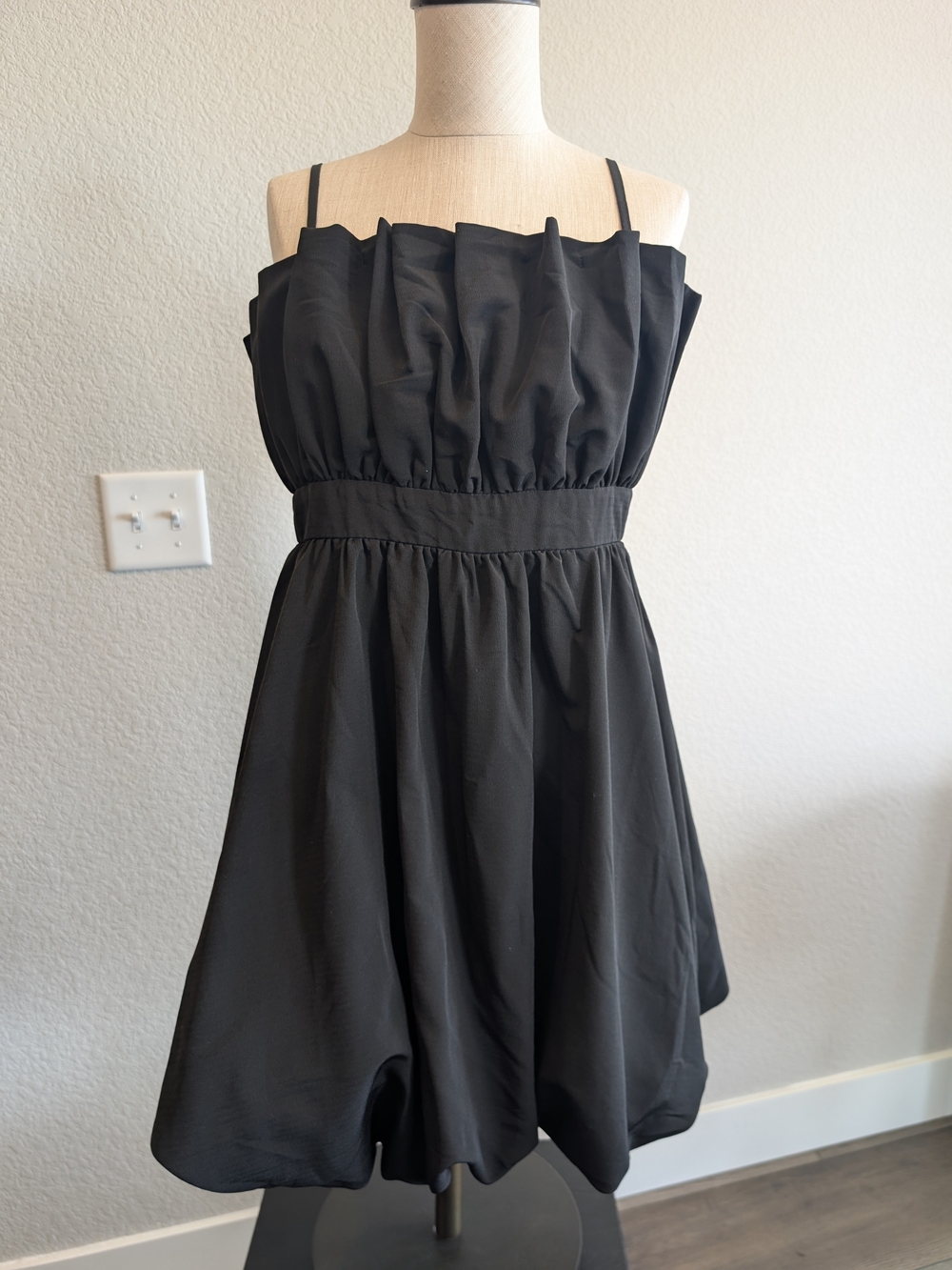 Inspired Hearts Black Ruffle Bodice Mini Cocktail Dress Sz L